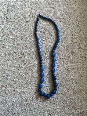 Blue Beaded Statement Necklace